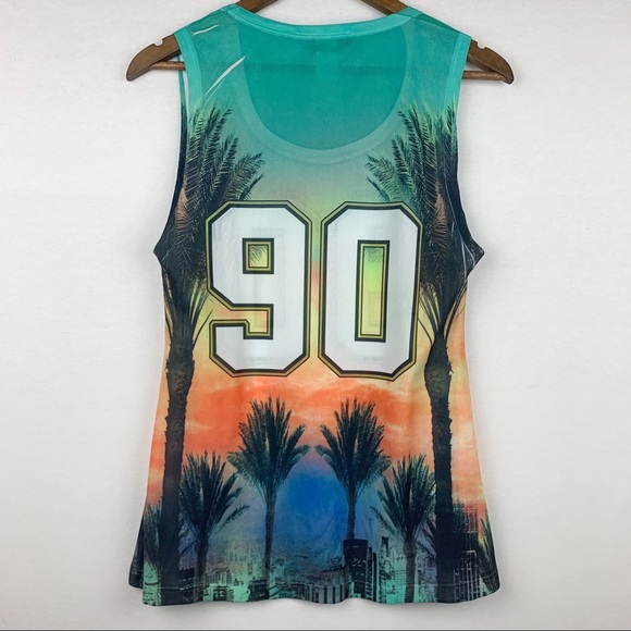 Touch Me Beach Scene 90 Sheer Colorful Jersey USA - Picture 8 of 11